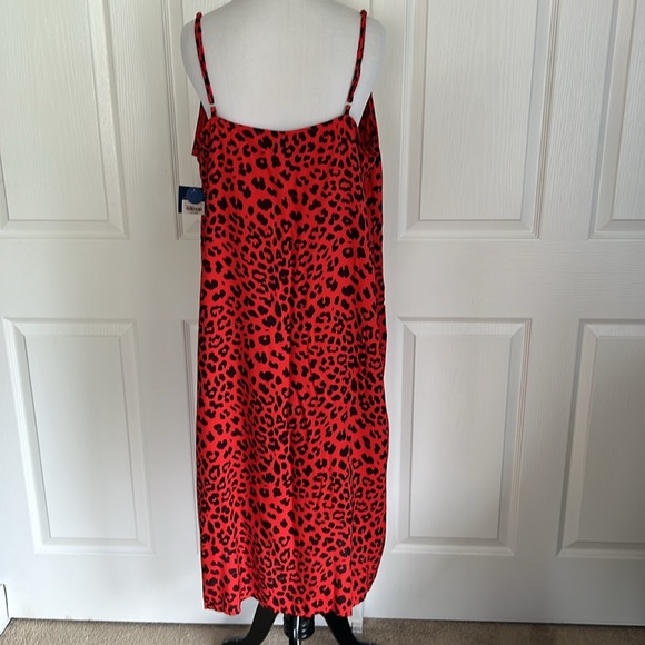 NWT Arizona Jean Co Red and Black Leopard Print Slip Dress Womens Sz XXL - Picture 6 of 13